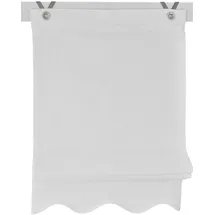 Kutti Raffrollo Olivia, mit Hakenaufhängung, ohne Bohren, freihängend, blickdicht, Baumwolle, Hakenaufhängung weiß 45 cm x 140 cm