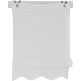 Kutti Raffrollo Olivia, mit Hakenaufhängung, ohne Bohren, freihängend, blickdicht, Baumwolle, Hakenaufhängung weiß 45 cm x 140 cm