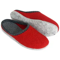 Pantoffelmann Walk-Filzpantoffel Herren Damen Filz Hausschuhe warme Filzlatschen Pantoffel (1 Paar) Filzpantoffeln, Gästepantoffel besonders leicht rot 37-38 EU