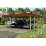 SKANHOLZ Skan Holz Carport Spreewald 585 cm x 741 cm rote Blende