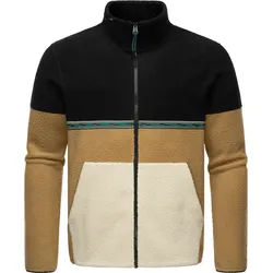 Fleecejacke RAGWEAR "Lonndy", Herren, Gr. XXXL (58), schwarz, Fleece, Material: 100% Polyester, sportlich, gerade hüftbedeckend, hoch geschlossener Ausschnitt, Langarm Ärmel ohne Ärmelschlitz abgesteppte Kante, Jacken, Angesagte Herren Plüschjacke mit hohem Kragen