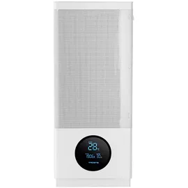 Tacens SAGITTA20, ATX PC-Gehäuse, LED-Bildschirm mit Echtzeit-Temperaturen, 3X 120mm Lüfter, Seitliches Gehärtetes Glas, Front Mesh Metall Staubschutz, CableHatch, USB-C, Weiß