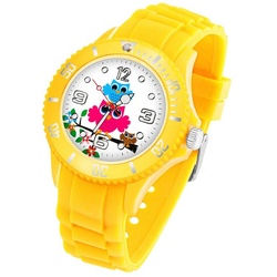 Taffstyle Quarzuhr Kinder Armbanduhr Silikon Eulen Analog Uhr Bunt, Mädchen Sportuhr Bunte Kinderuhr Farbige Lernuhr Eule Silikonuhr Süß gelb 39mm