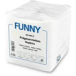 Funny Prägeserviette, hochweiß, 1lagig, 5000Stk