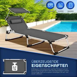 tillvex Sonnenliege 60 x 0 x 35 cm Silber