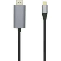 AISENS USB-C auf HDMI Kabel Stecker/Stecker 0,8 m Silber/Schwarz