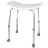 Mobiclinic Duschhocker San Fermín Aluminium höhenverstellbar mit Rückenlehne und Armlehnen weiß