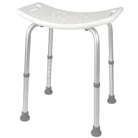 Mobiclinic Duschhocker San Fermín Aluminium höhenverstellbar mit Rückenlehne und Armlehnen weiß