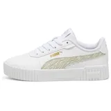 Puma Carina 2.0 Zebra Jr Sneaker, White-Desert Dust Gold, 36 EU