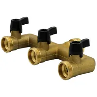 stabilo-sanitär Wasserverteiler 3-fach 3/4 Zoll gold