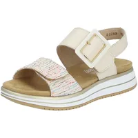 REMONTE Damen D1J53 Sandale, Weiss-Multi/Porzellan / 60, 36 EU