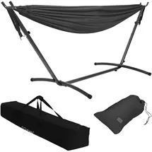 ML-Design Doppel Hängematte mit Stahlgestell, für 2 Personen, Indoor & Outdoor, XXL Hängesessel mit Tragetasche, Hängemattengestell, Doppelhängematte mit Ständer, für Garten & Balkon