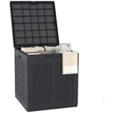 KOMFOTTEU Auflagenbox, Gartenbox Aufbewahrungsbox mit abschließbarem Deckel braun