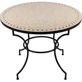 Marokkanischer MOSAIKTISCH YENA" Gartentisch Eßtisch Mosaik Tisch rund ø 100cm