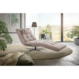 KAWOLA Relaxliege LETICIA Polyester 0 x 0 x 0 cm Beige mit Nackenkissen
