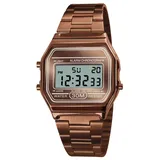 ROSEBEAR Business Uhr Herren Luxus Uhren 30M wasserdichte Edelstahl Sportuhr Digital Armbanduhren (Kaffee Gold)