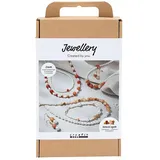 Creativ Company Kreativ Set Schmuck, Beige, Orange gebrannt, Perlmuttweiß