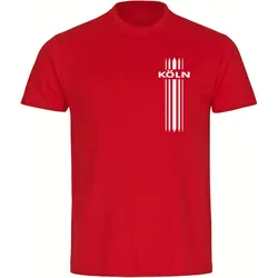 multifanshop Kinder T-Shirt - Köln - Streifen - Druck weiß - Kind