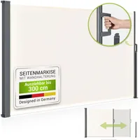 Juskys Seitenmarkise Dubai 180 x 300 cm Beige