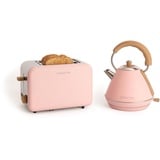 CREATE/PACK TOAST RETRO + KETTLE RETRO M/Toaster Pastellrosa mit Wasserkocher Pastellrosa/Wasserkocher 1L