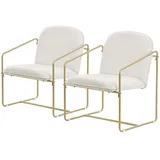 ML-Design Relaxsessel 2er Set Polyester 65 x 76 x 61 cm Beige/Gold