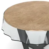 ANRO Transparente Tischdecke Schutzdecke Glasklar Durchsichtig Klarsichtfolie - Marta - 0,3mm Rund 120cm Farbe Schwarz Transparent abwaschbar Tischfolie Tischschutz PVC wasserabweisend