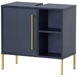 Lomadox Waschbeckenschrank KELLA-80 Bad Waschbeckenunterschrank in nachtblau, B/H/T: ca. 65,3/63,3/33,1 cm blau