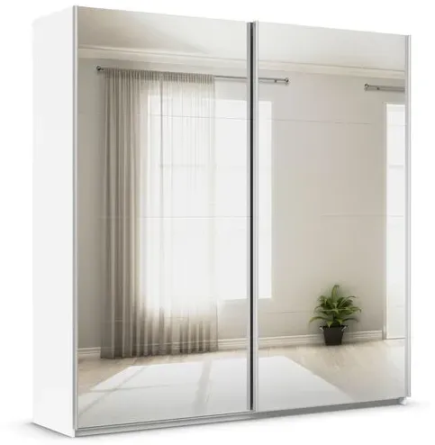 rauch ORANGE Schwebetürenschrank Quadra 225 x 229 cm Spiegel Weiß