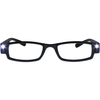 Die Lesebrille Unternehmen Beleuchtet LED Nachtzeit Licht Leser Herren Damen Schwarz L1-1 +1,50