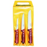 Friedr. Dick F. DICK Messer Set 3-teilig, Holzgriff (Ausbeinmesser 13 cm, Stechmesser 18 cm, Blockmesser 21 cm, HRC 56°) 81553000