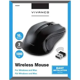 Vivanco USB Wireless Mouse 1000 dpi schwarz