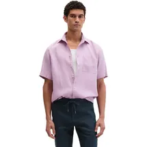 Marc O'Polo Kurzarmhemd "aus reinem Leinen", Herren, Gr. S, Normalgrößen, scatterot orchid, Obermaterial: 100% Leinen, unifarben, regular fit normal, normaler Saum, Hemden