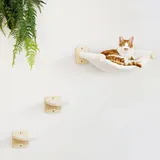 Kletterwand Katzen, Katzenmöbel mit 2 Katzentreppe Wand,Katzenbaum Hängematte...