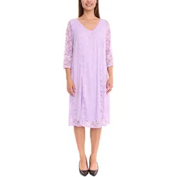 Zizzi Ebonnie Kleid Damen Mini-Kleid mit Spitzenbesatz Cocktail-Kleid 12081700 Lila - S