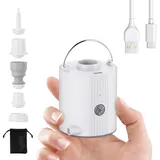 Elektrische Luftpumpe, Wiederaufladbare Akku Pumpe mit 5 Düsen, Quick-Fill Inflator Deflator für Luftbett, Schwimmring, Kleidungs-Vakuumbeutel