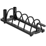 JX FITNESS Horizontal Hantelständer Hantelablage,Gewichteständer Langhantelständer Hantelscheibenständer, Olympische Barbell Speicherregal Organizer mit Griff und Rollen