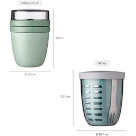 Mepal Lunchpot Ellipse rosa 2-teilig