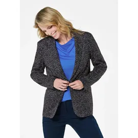 GOLDNER Kurzgröße: Hüftlanger Businessblazer, Multicolor in marine / gemustert), | Gr.: 24