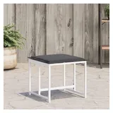 vidaXL Gartenhocker mit Kissen 4 Stk. Weiß Stahl und Textilene
