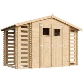 TIMBELA Gartenhaus 3,28 x 2,06 m Beige