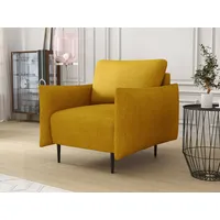 MIRJAN24 Sessel Lambi, Schwarze Metallfüße, 98x90x85 cm gelb