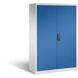 C+P Werkzeugschrank mit Drehtüren, innen 4 Böden, H1950xB1200xT600mm Front Enzianblau Korpus Lichtgrau