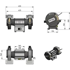 Optimum OPTIgrind GU 20 Doppelschleifmaschine