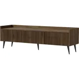 WFL GROUP Arysa TV-Lowboard 150 cm Braun Stahl/MDF/Holzwerkstoff