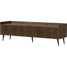 WFL GROUP Arysa TV-Lowboard 150 cm Braun Stahl/MDF/Holzwerkstoff
