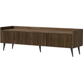 WFL GROUP Arysa TV-Lowboard 150 cm Braun Stahl/MDF/Holzwerkstoff