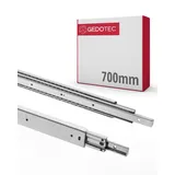 Gedotec Schubladen Auszugsschienen mit Kugelführung VOLLAUSZUG | STRONG | 1 Paar - Schubladenschienen aus Stahl Rollenauszug - Teleskopschienen 700 mm | Schienensystem Verzinkt | Tragkraft 100 kg