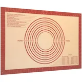 Intirilife Silikon Backmatte in Rot-Braun mit 40 x 60 cm Größe - Backmatte Kochutensil Backunterlage Teigrollmatte