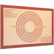 Intirilife Silikon Backmatte in Rot-Braun mit 40 x 60 cm Größe - Backmatte Kochutensil Backunterlage Teigrollmatte