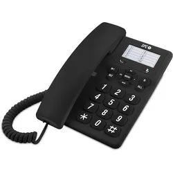 SPC Original - Festnetztelefon für den Tisch oder die Wand, große Tasten, 3 Direktspeicher, extra laute Klingellautstärke - Schwarz